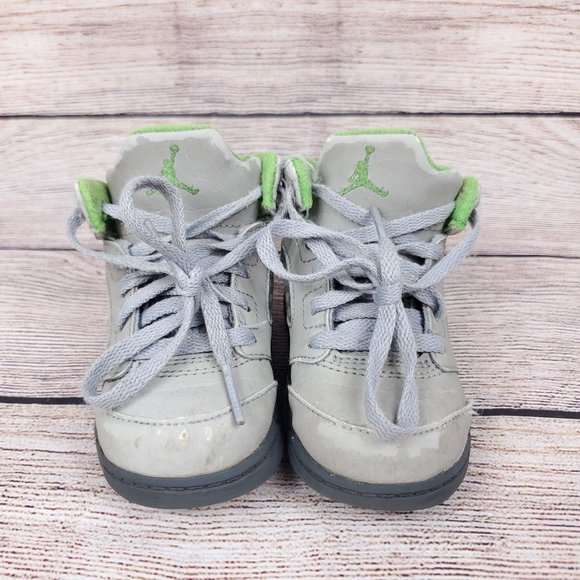 Jordan Unisex Baby & Toddler Gray Mid Top Lace Up Athletic Shoes Size US 5.5 - Picture 2 of 8